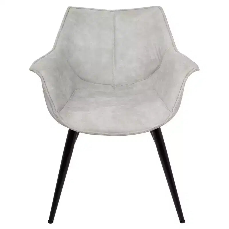 Lot de 2 chaises d'appoint contemporaines Wrangler gris clair - Lumisource : revêtement en suédine, pieds en métal, coussins attachés