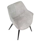 Lot de 2 chaises d'appoint contemporaines Wrangler gris clair - Lumisource : revêtement en suédine, pieds en métal, coussins attachés