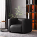 Christopher Knight Home Goyette Faux Leather Club Chair Midnight Black/Dark Walnut