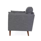 Christopher Knight Home Symonds Fauteuil Club capitonné avec coussins d'appoint, anthracite/noyer
