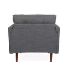 Christopher Knight Home Symonds Fauteuil Club capitonné avec coussins d'appoint, anthracite/noyer
