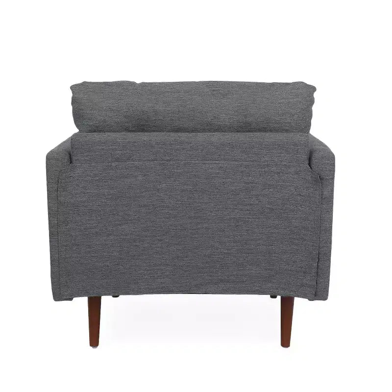 Christopher Knight Home Symonds Fauteuil Club capitonné avec coussins d'appoint, anthracite/noyer