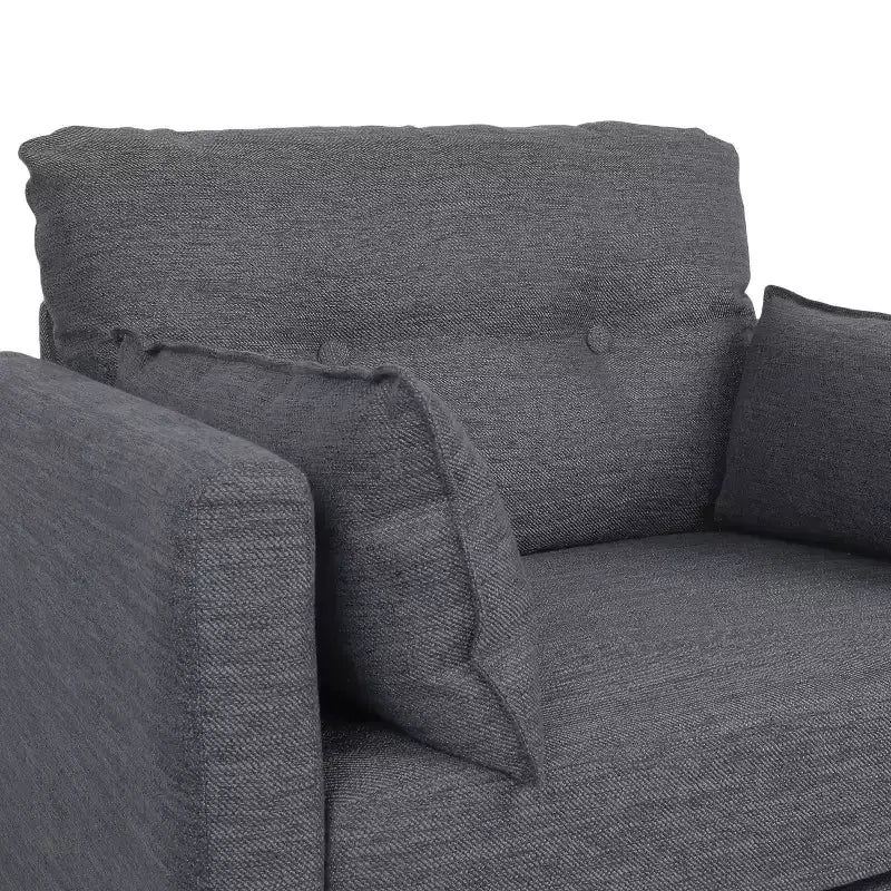 Christopher Knight Home Symonds Fauteuil Club capitonné avec coussins d'appoint, anthracite/noyer