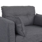 Christopher Knight Home Symonds Fauteuil Club capitonné avec coussins d'appoint, anthracite/noyer