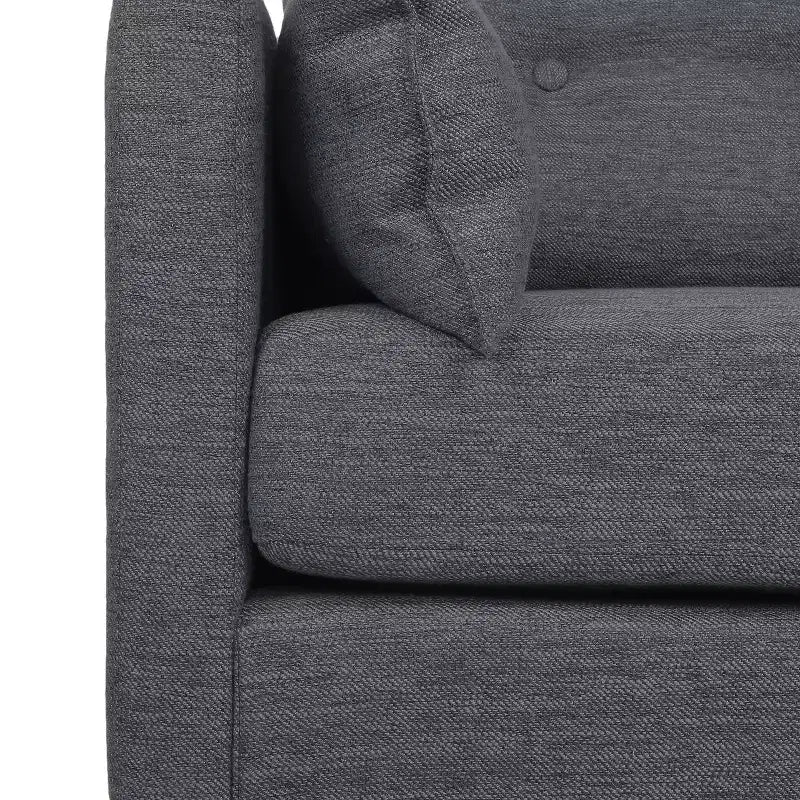 Christopher Knight Home Symonds Fauteuil Club capitonné avec coussins d'appoint, anthracite/noyer