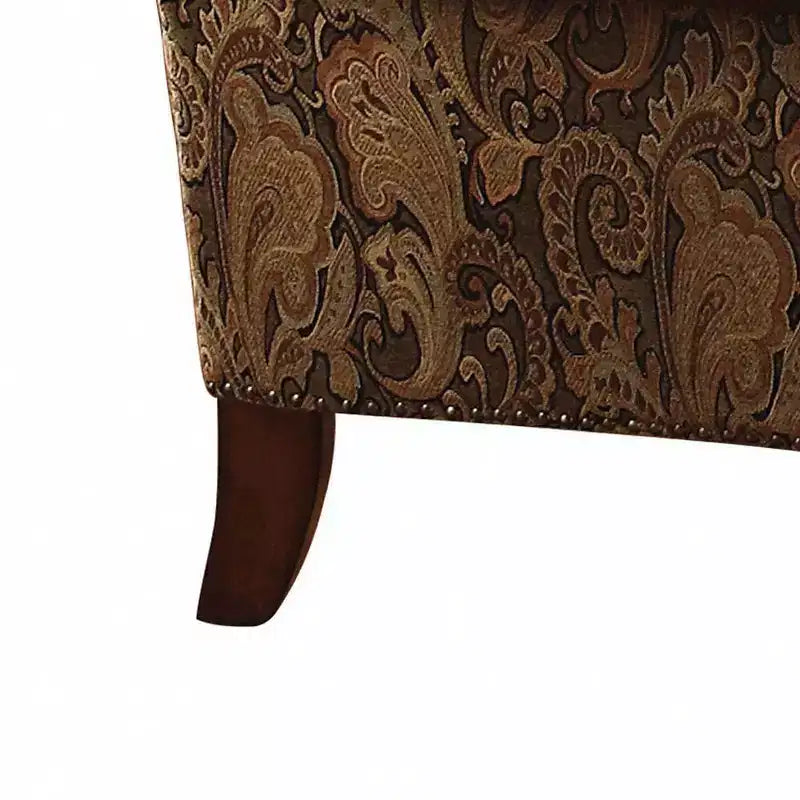 Fauteuils d'appoint Dreena Acme Furniture, cuir synthétique bicolore marron/chenille, finition cerisier