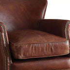 Acme Furniture Leeds Fauteuil d'appoint Vintage en cuir pleine fleur marron foncé