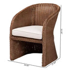 bali & pari Memphis Braided Rattan Arm Chair Peanut Brown