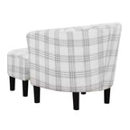 Fauteuil d'appoint avec ottoman Churchill de Breighton Home, motif carreaux écossais gris