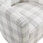 Fauteuil d'appoint avec ottoman Churchill de Breighton Home, motif carreaux écossais gris