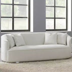 Canapé Odette 211 cm en velours beige Acme Furniture : Rembourrage luxueux, cadre en bois, comprend 4 coussins décoratifs