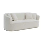 Canapé Odette 211 cm en velours beige Acme Furniture : Rembourrage luxueux, cadre en bois, comprend 4 coussins décoratifs