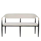 Christopher Knight Home Piper Modern Iron Frame Upholstered 55" Loveseat with Open Curved Back Black/Gold Boucle