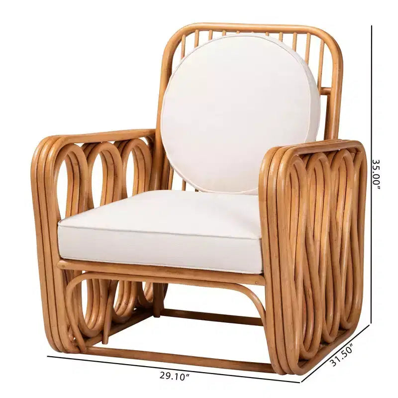 Fauteuil en rotin bali & pari Tiramisu Miel clair/blanc