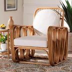 Fauteuil en rotin bali & pari Tiramisu Miel clair/blanc