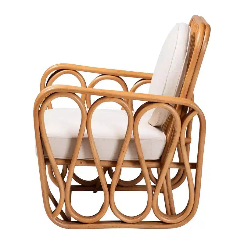 Fauteuil en rotin bali & pari Tiramisu Miel clair/blanc