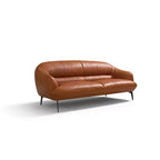 Canapé Leonia 224 cm en cuir cognac - Acme Furniture : pieds en métal contemporains, revêtement moelleux