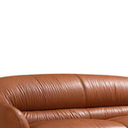 Canapé Leonia 224 cm en cuir cognac - Acme Furniture : pieds en métal contemporains, revêtement moelleux