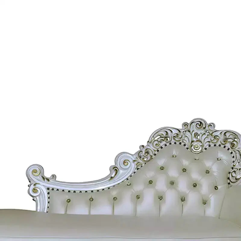 Chaise longue Vendome 81 po en similicuir et finition perle antique – Acme Furniture