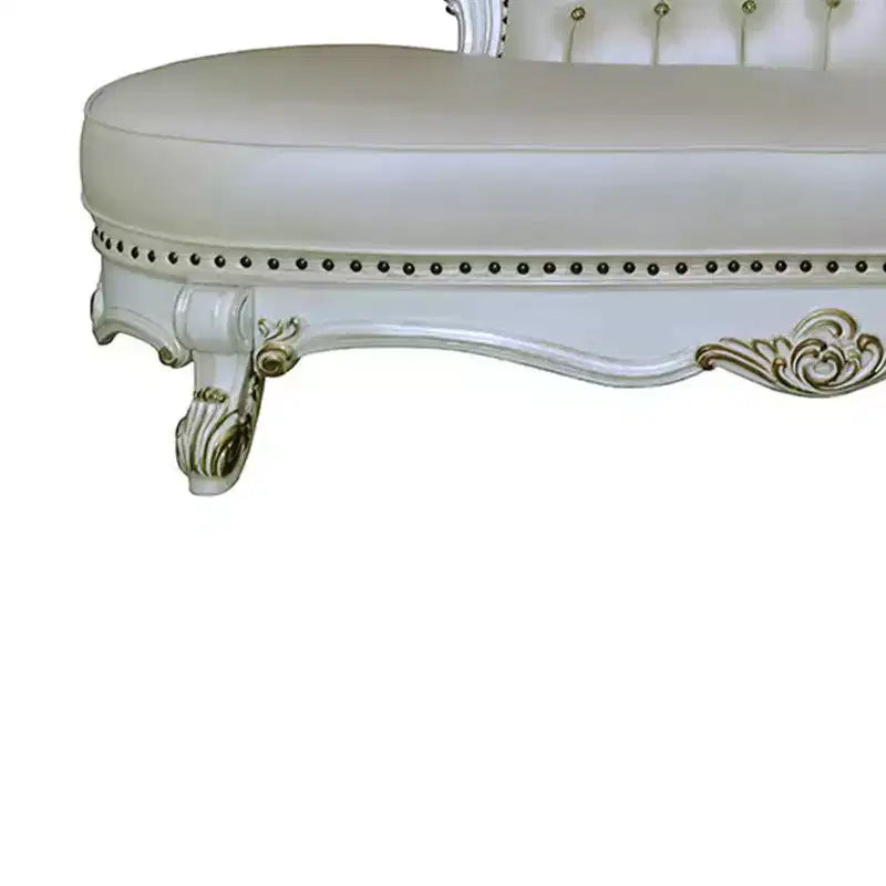 Chaise longue Vendome 81 po en similicuir et finition perle antique – Acme Furniture