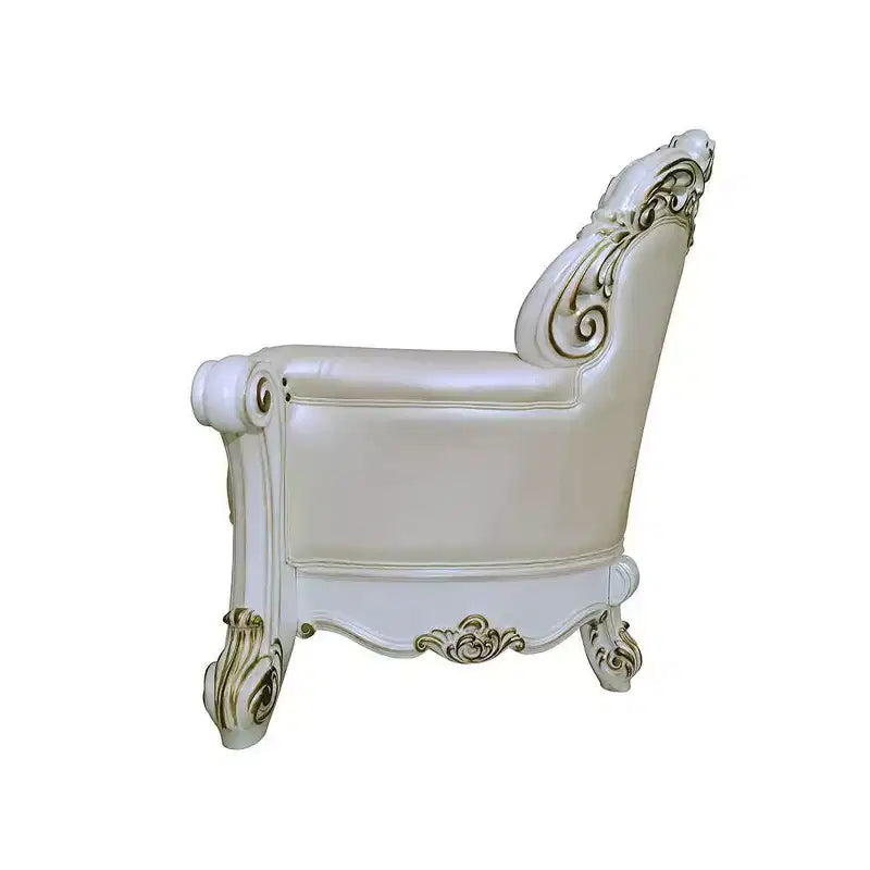 Chaise longue Vendome 81 po en similicuir et finition perle antique – Acme Furniture