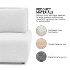 HOMES: Inside + Out Fauteuil sans accoudoirs modulaire moderne Povoa Bouclé avec dossier extensible Beige