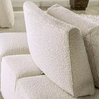 HOMES: Inside + Out Fauteuil sans accoudoirs modulaire moderne Povoa Bouclé avec dossier extensible Beige
