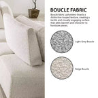 HOMES: Inside + Out Fauteuil sans accoudoirs modulaire moderne Povoa Bouclé avec dossier extensible Beige