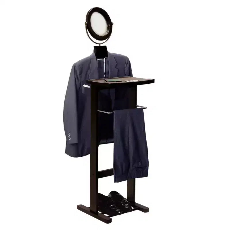 Serviteur de chambre Carson - Espresso foncé - Winsome : Organisateur de costumes et accessoires, Porte-chaussures, Miroir inclinable