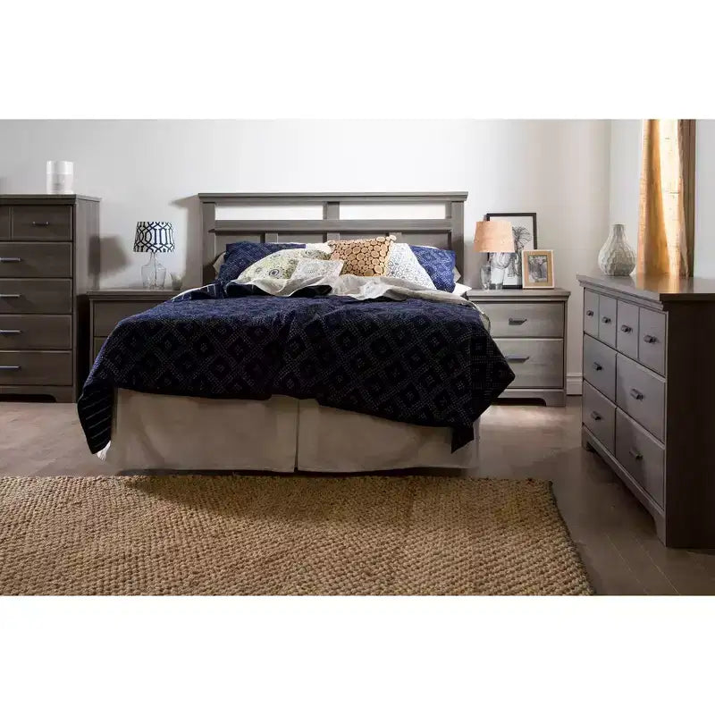 South Shore Versa 5 Drawer Chest Gray Maple: Laminate Finish, Particle Board Frame, Anti-Tip Hardware