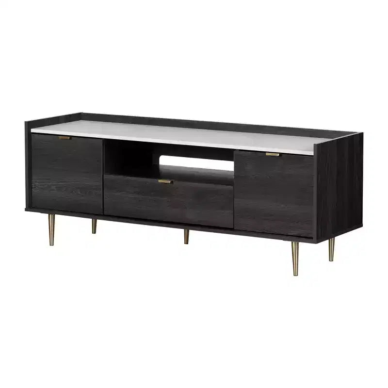 Commode 5 tiroirs South Shore Versa Érable gris : fini laminé, cadre en panneaux de particules, quincaillerie antibasculement