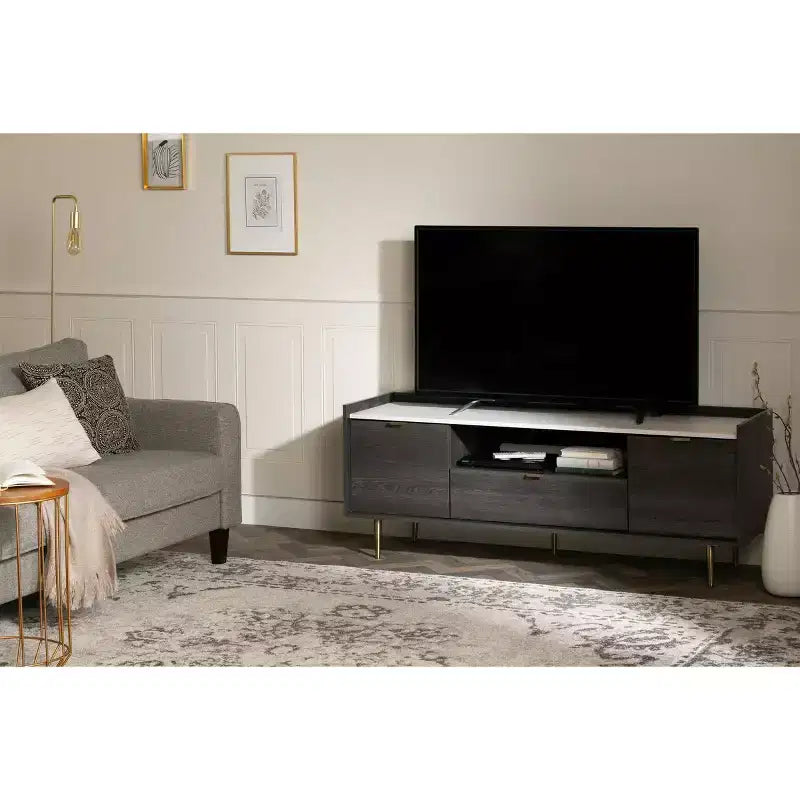 Commode 5 tiroirs South Shore Versa Érable gris : fini laminé, cadre en panneaux de particules, quincaillerie antibasculement