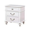 Kendalee 3 Drawers Nightstand with USB Ports White - HOMES: Inside + Out: Bedside Furniture, Antique Style