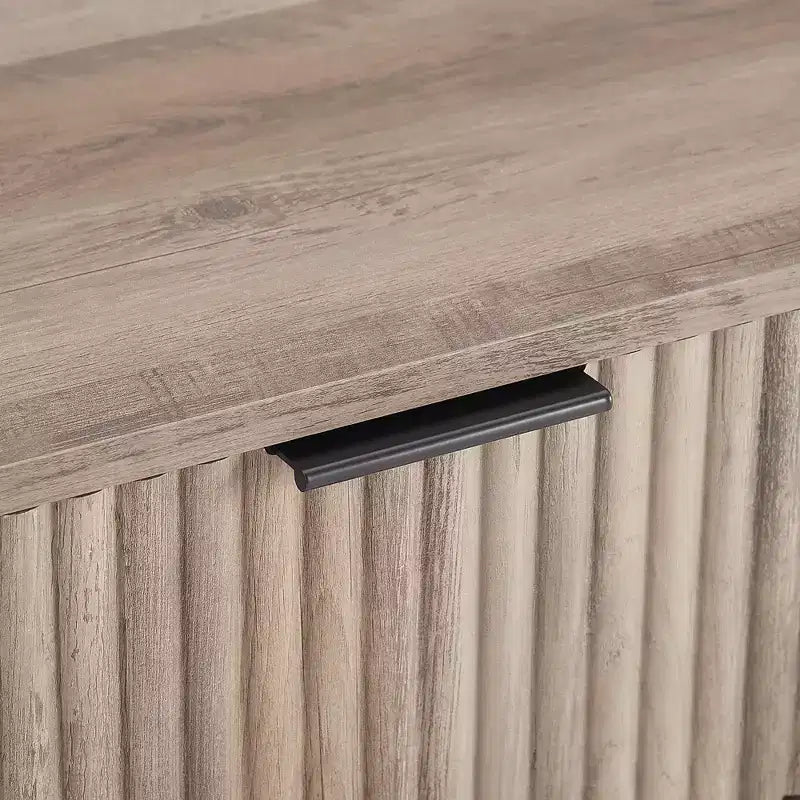 Manhattan Comfort Dumbo Table de chevet 2 tiroirs Gris rustique : Design moderne, pieds en métal, cadre en MDF