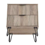 Manhattan Comfort Dumbo Table de chevet 2 tiroirs Gris rustique : Design moderne, pieds en métal, cadre en MDF