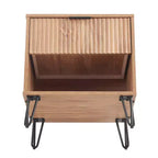 Manhattan Comfort Dumbo Table de Chevet avec Tiroir Brun Doré : Design Moderne, Cadre en MDF, Glissières en Métal, Étagère de Rangement