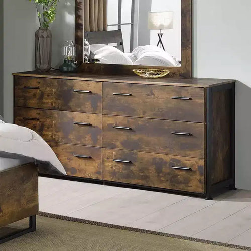 Acme Furniture Juvanth Dresser Rustic Oak/Black Finish