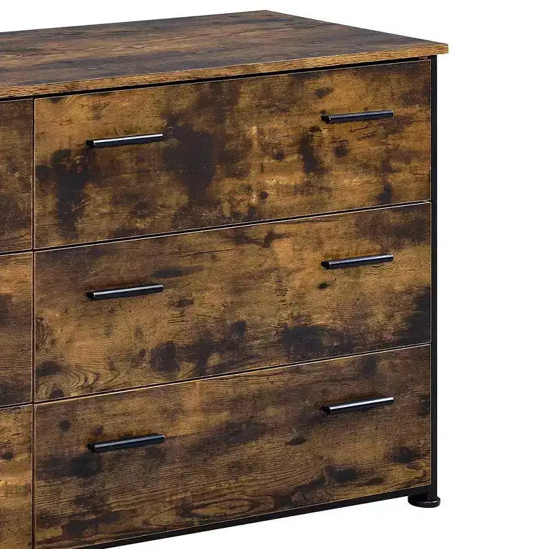 Commode Juvanth Acme Furniture, chêne rustique/finition noire
