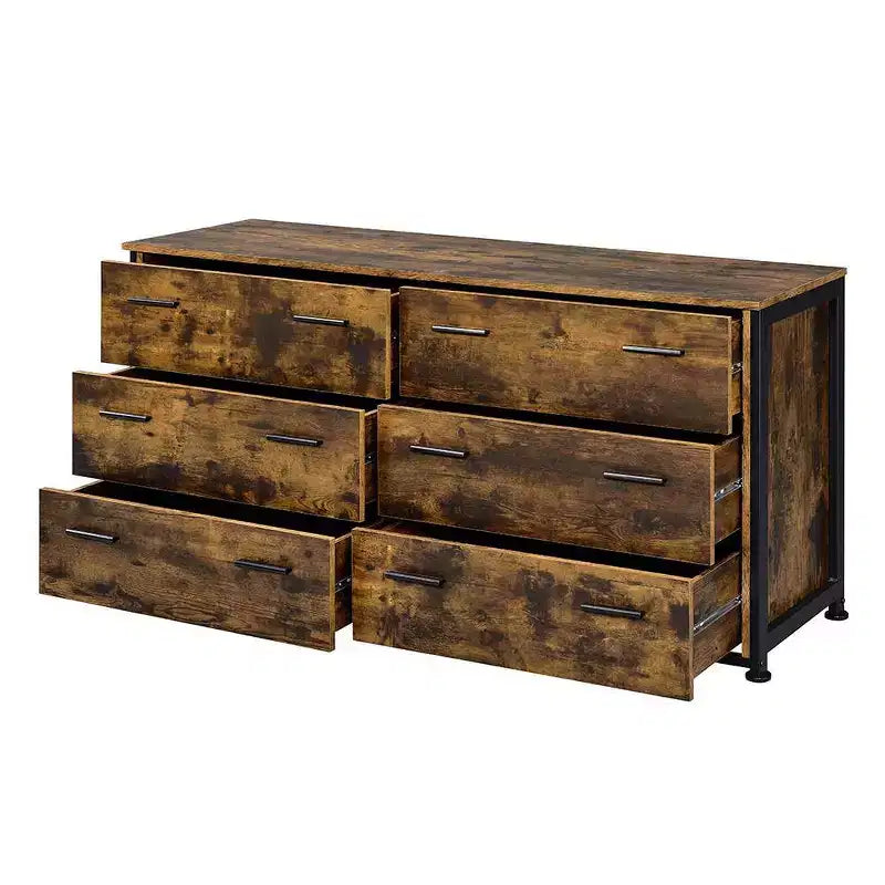 Commode Juvanth Acme Furniture, chêne rustique/finition noire