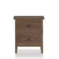 24/7 Shop At Home Cecilia 2 Drawer Nightstand: Distressed Walnut, Farmhouse Style, Bronze Hardware, Wood Frame, Storage