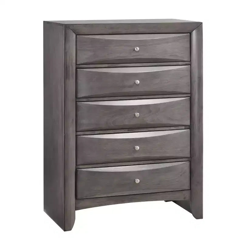 Commode Madison grise - Picket House Furnishings : Rangement vertical à 5 tiroirs, Organisateur de chambre