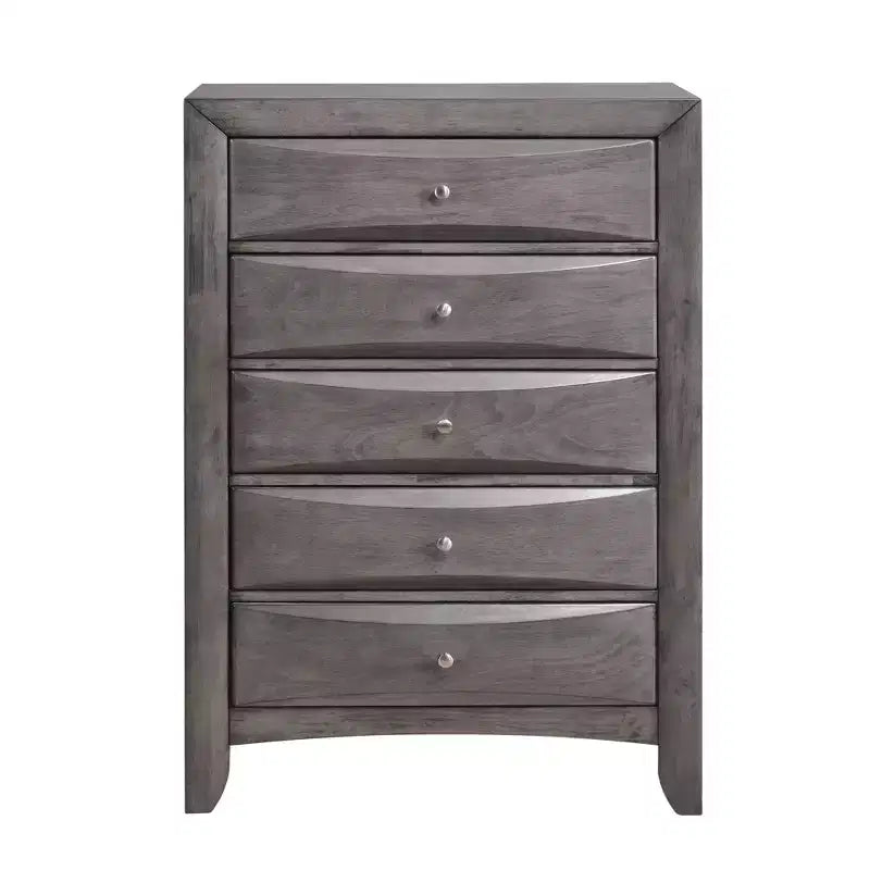 Commode Madison grise - Picket House Furnishings : Rangement vertical à 5 tiroirs, Organisateur de chambre