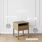 Nathan James Lot de 2 tables de chevet en bois marron