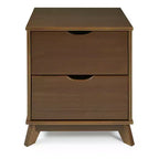 Pensy Table de chevet à 2 tiroirs en bois massif de style Mid-Century - Noyer - Powell