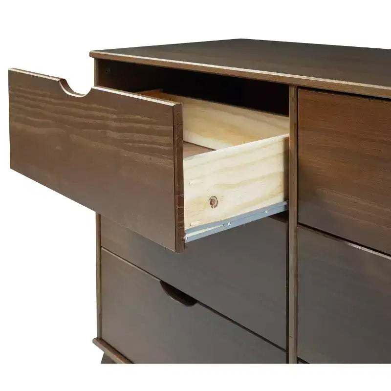 Pensy Table de chevet à 2 tiroirs en bois massif de style Mid-Century - Noyer - Powell