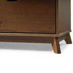 Pensy Table de chevet à 2 tiroirs en bois massif de style Mid-Century - Noyer - Powell