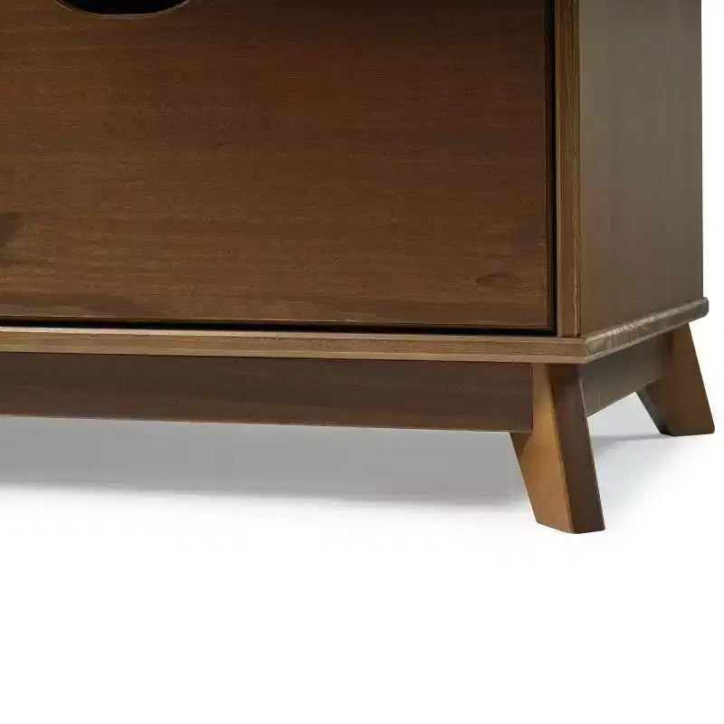 Pensy Table de chevet à 2 tiroirs en bois massif de style Mid-Century - Noyer - Powell