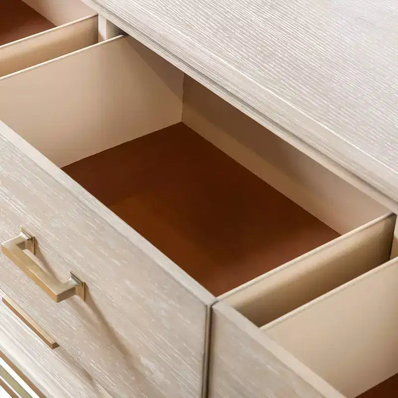 HOMES: Inside + Out Commode et miroir Neovesi 2 pièces chêne Boho 7 tiroirs