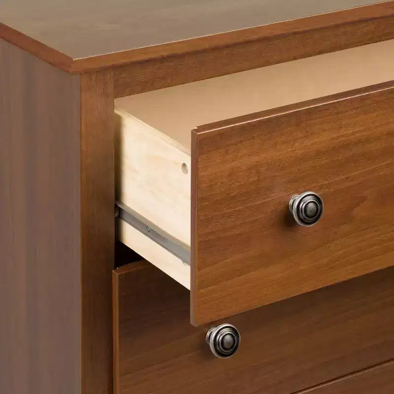 Commode haute traditionnelle à 5 tiroirs Sonoma de 44,75 po de Prepac pour chambre à coucher, commode fonctionnelle en merisier pour chambre à coucher