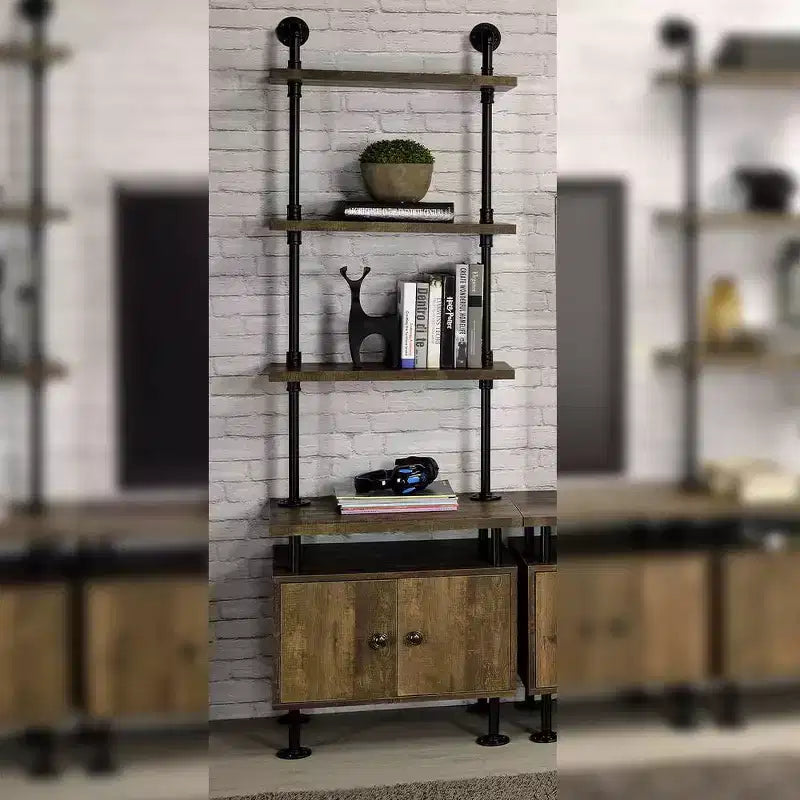 Table de chevet Ensata II chêne rustique/finition noire de Acme Furniture